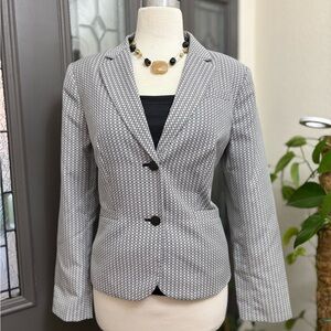 NWT Calvin Black White Patterned Double Button Notch Suit Blazer Jacket  Size 14